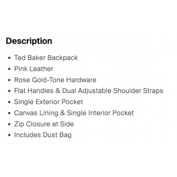 Ted Baker pink leather mini backpack - Picture 9 of 12